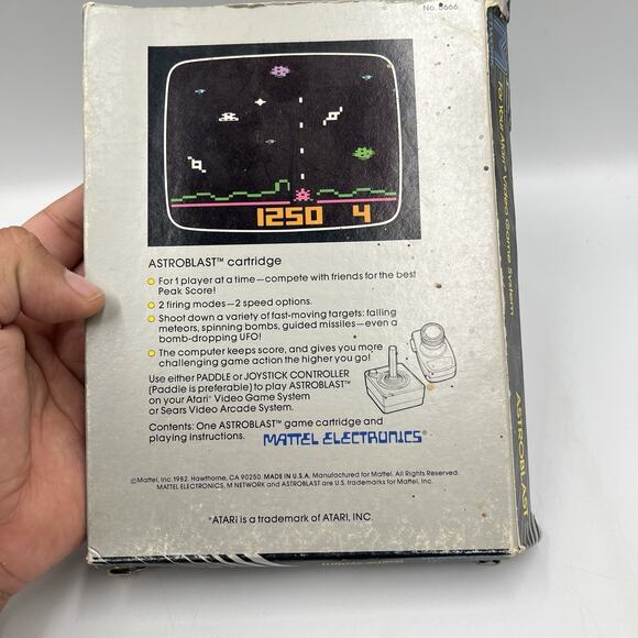Astroblast (Atari 2600, 1982) – Complete in Box – Vintage Shooter by M Network - Picture 3 of 8